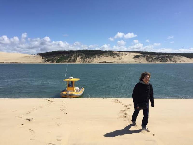Dune du pilat en bateau-taxi pendant les vacances de février sur bassin d'Arcachon